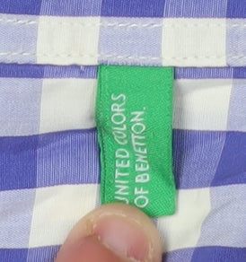 Womens UK Size S United Colors of Benetton Blue  Button-Up