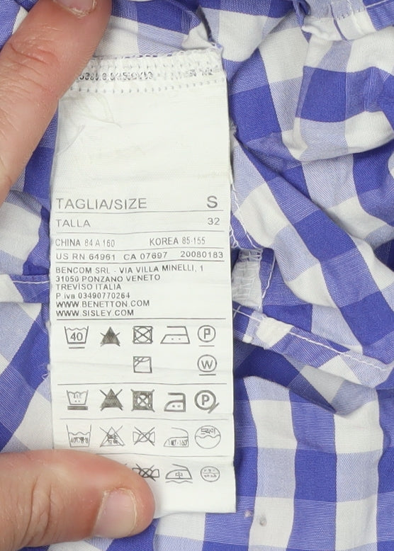 Womens UK Size S United Colors of Benetton Blue  Button-Up