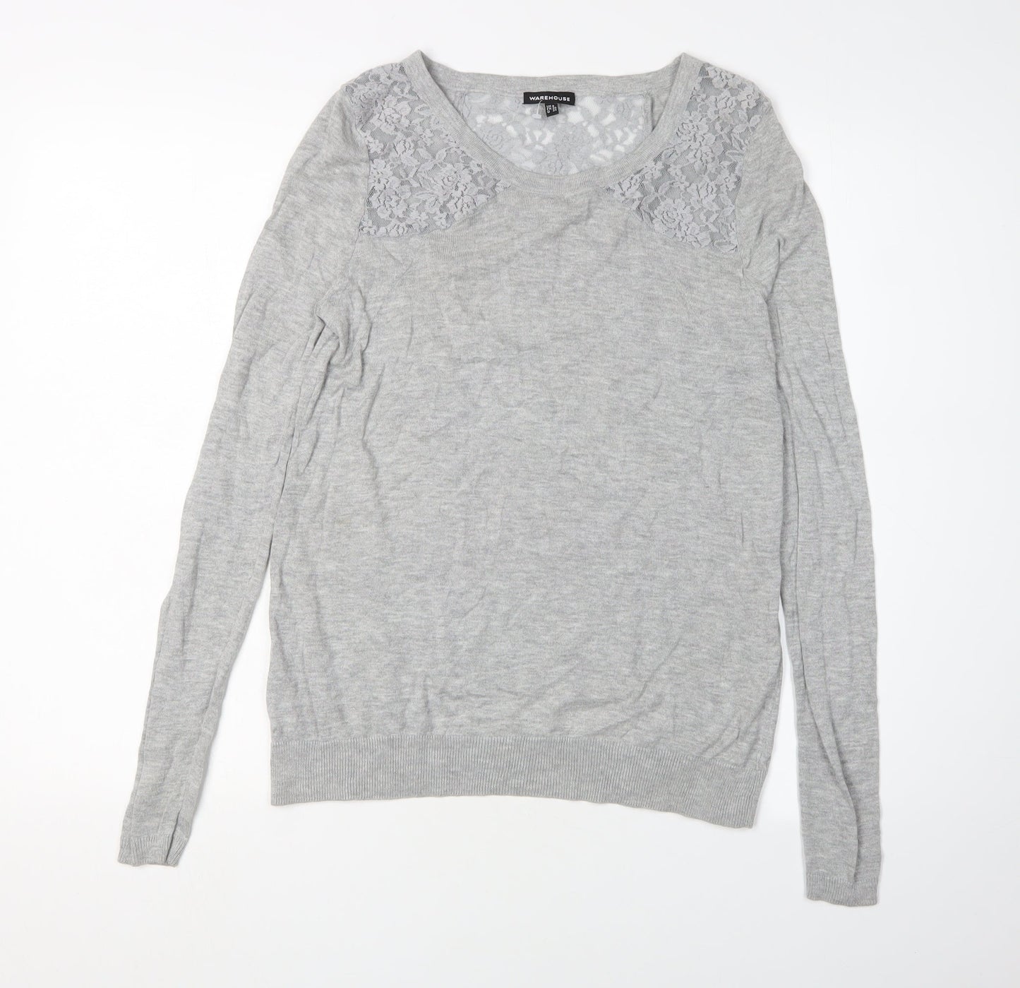 Womens UK Size 8 Warehouse Grey Pullover Jumper