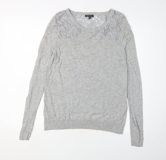Womens UK Size 8 Warehouse Grey Pullover Jumper