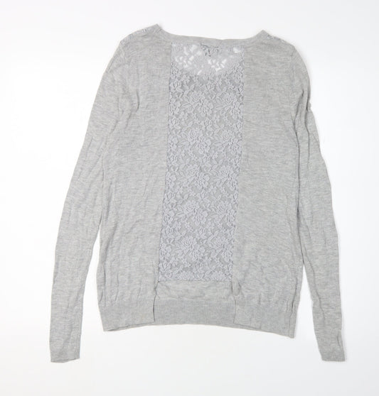 Womens UK Size 8 Warehouse Grey Pullover Jumper
