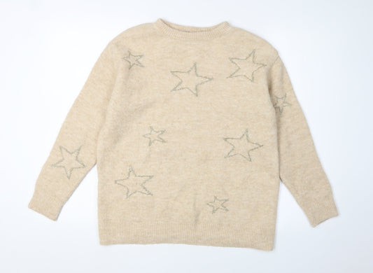 Womens UK Size XS Marks and Spencer Beige Pullover Jumper