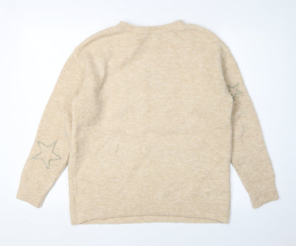 Womens UK Size XS Marks and Spencer Beige Pullover Jumper