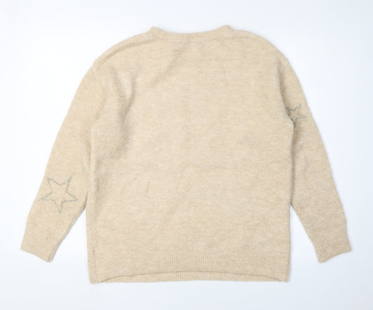 Womens UK Size XS Marks and Spencer Beige Pullover Jumper