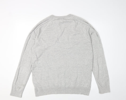 H&M Men's Grey Pullover M Cotton Jumper Crew Neck