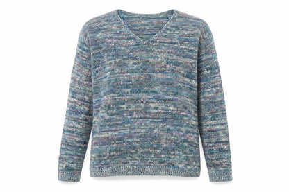 ESPRIT Women's Multicoloured V-Neck Pullover Jumper