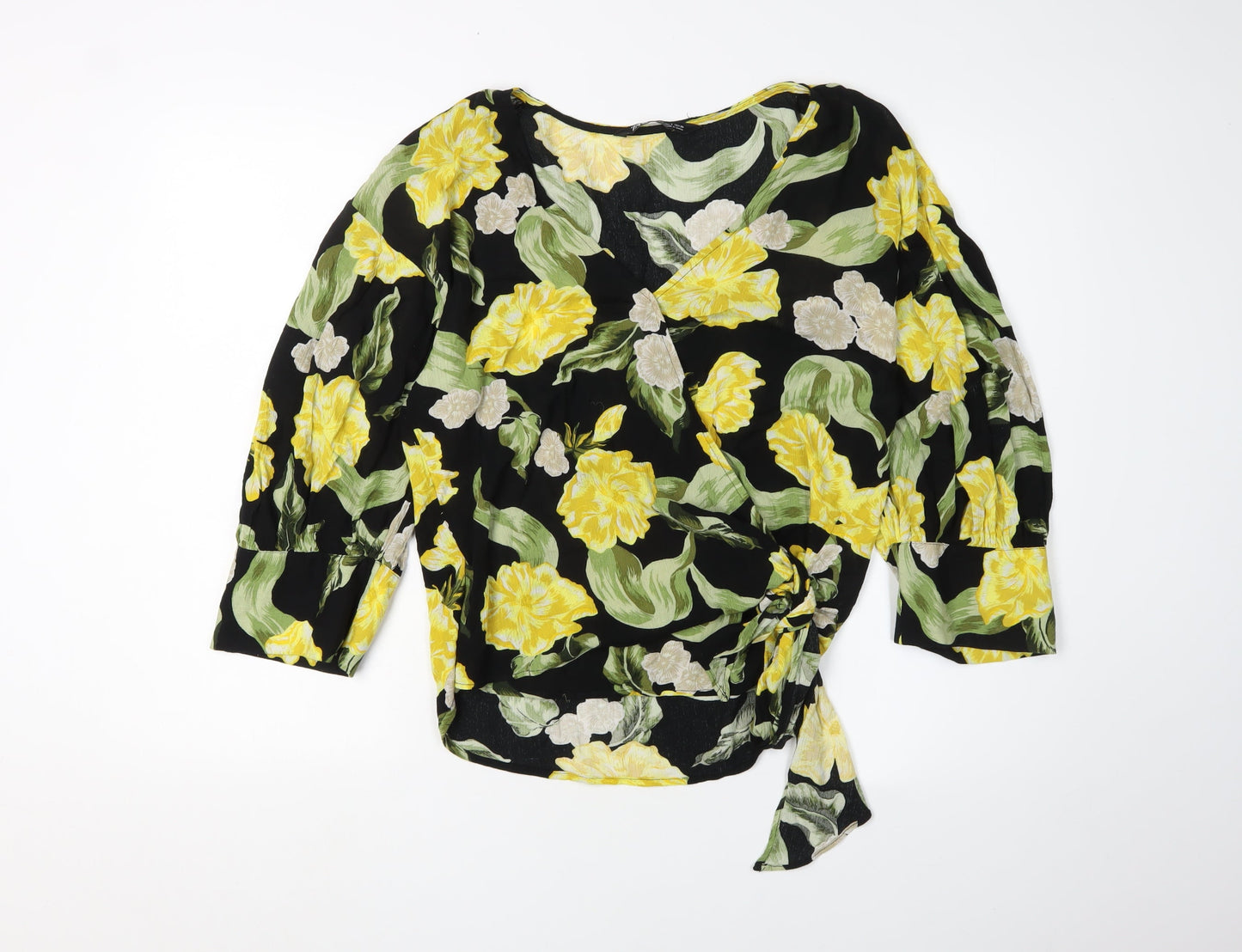 Womens UK Size S Zara Multicoloured Wrap Blouse