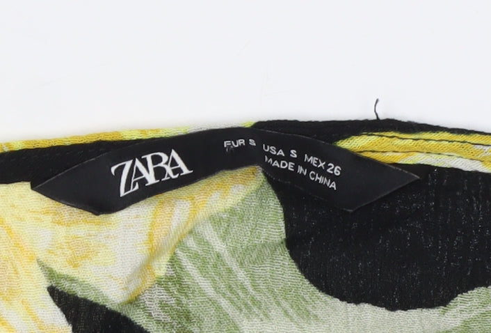Womens UK Size S Zara Multicoloured Wrap Blouse