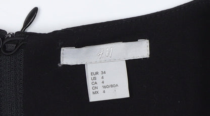 H&M Women's Black Sheath Dress Size 6
