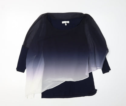 Womens UK Size 10 John Rocha Blue Tunic Blouse
