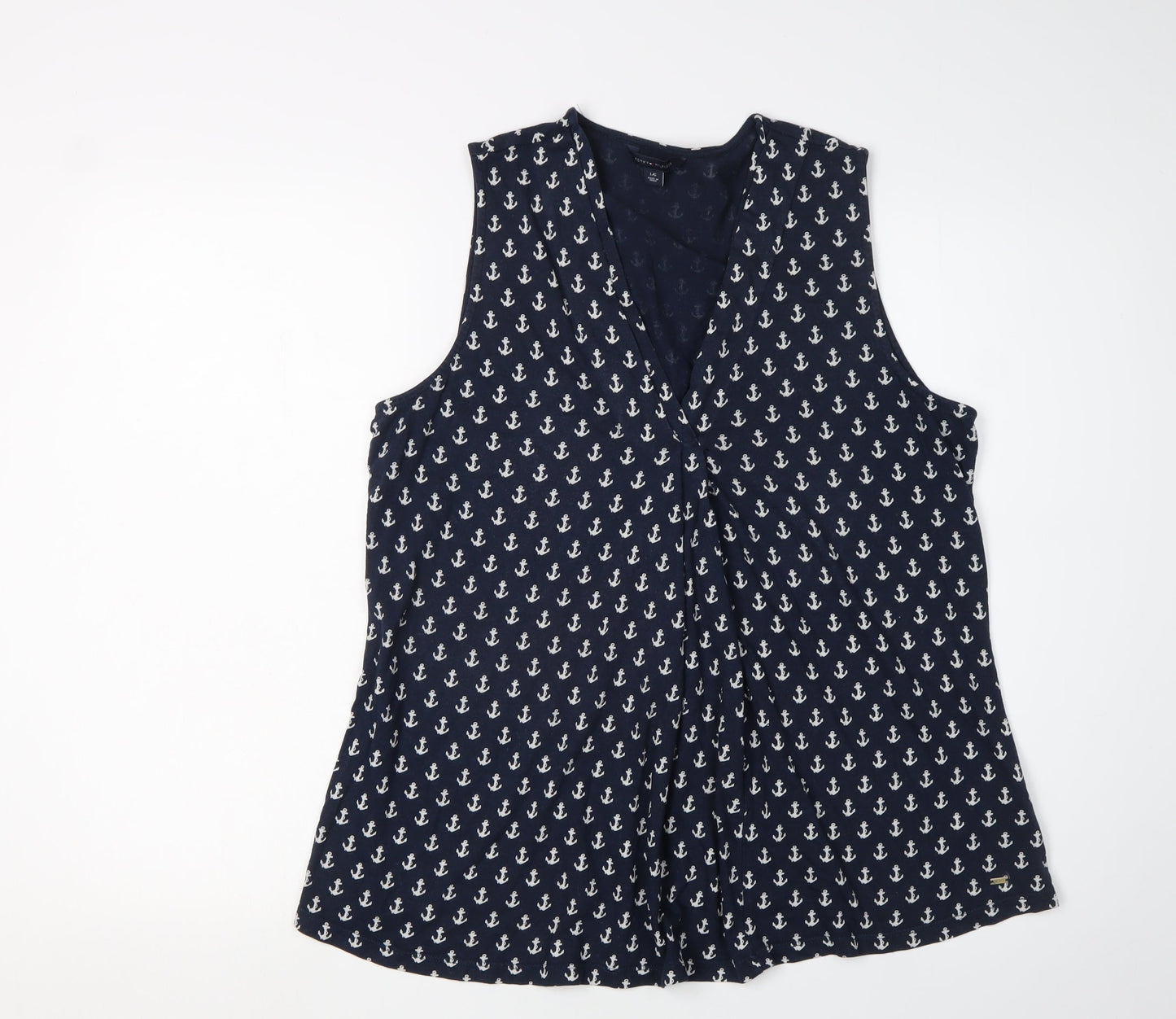 Womens UK Size L Tommy Hilfiger Blue Basic Tank