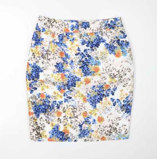 Monsoon Women's Floral Pencil Skirt, Size 12, Multicoloured