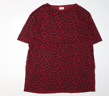 Hush Women's Red Leopard Print T-Shirt Dress S
