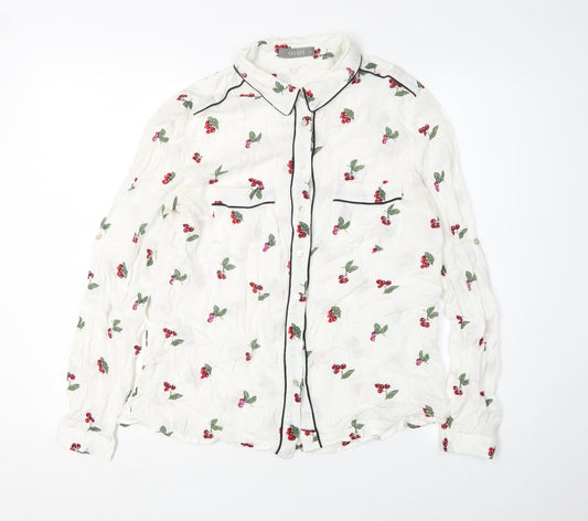 Womens UK Size 12 Oasis White  Button-Up