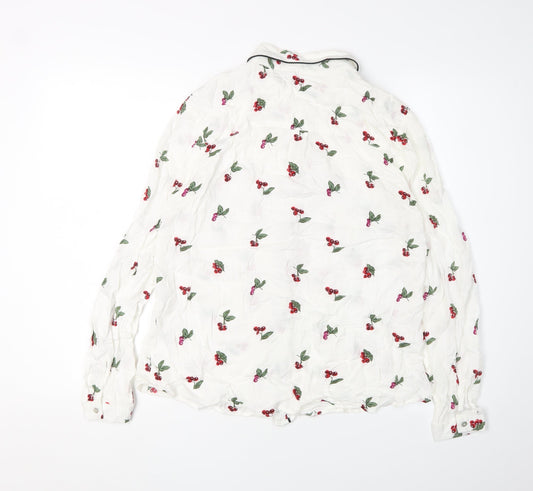 Womens UK Size 12 Oasis White  Button-Up