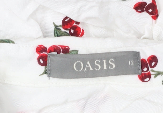 Womens UK Size 12 Oasis White  Button-Up