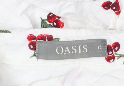Womens UK Size 12 Oasis White  Button-Up