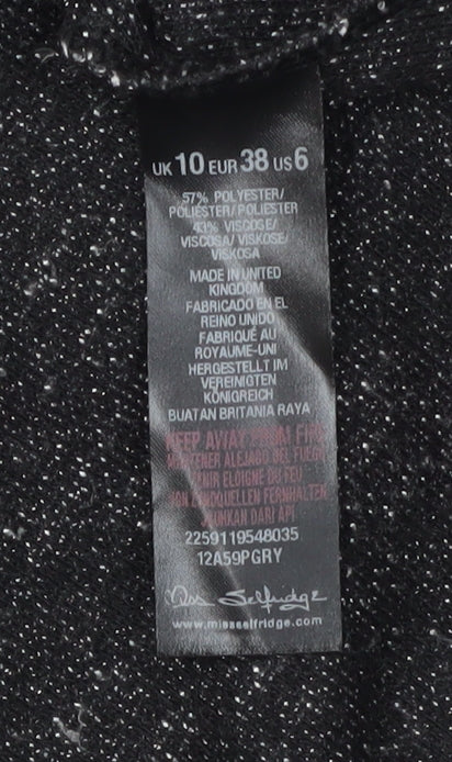 Miss Selfridge Women Grey Knee Length Shift Dress Size 10