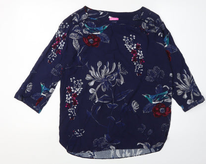 Womens UK Size 4 Joules Blue Tunic Blouse