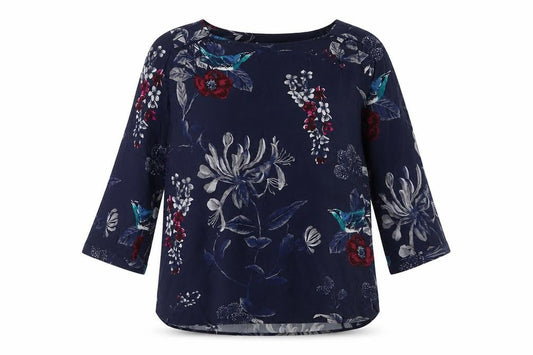 Womens UK Size 4 Joules Blue Tunic Blouse