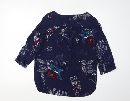Womens UK Size 4 Joules Blue Tunic Blouse