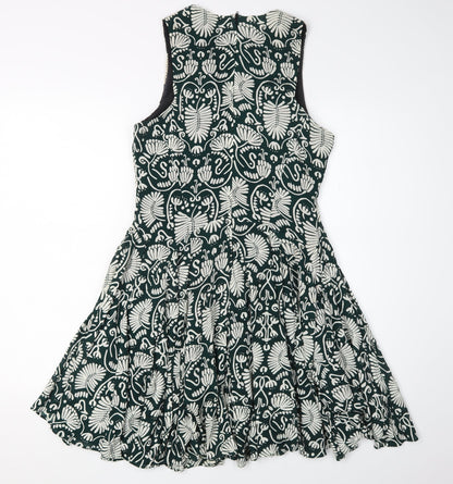 H&M Women's Multicoloured Floral Fit & Flare Dress