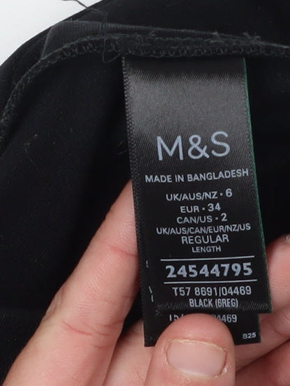 Womens UK Size 6 Marks and Spencer Regular Fit Ankle Black Trousers