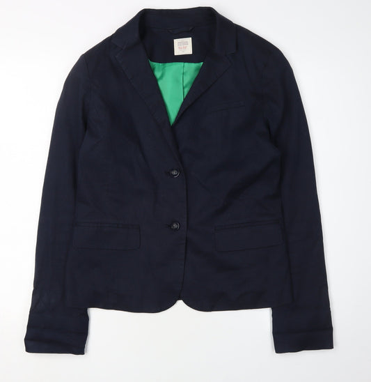 Gap Women's Blue Blazer UK 12 Regular Two-Button