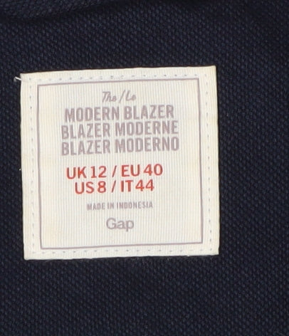 Gap Women's Blue Blazer UK 12 Regular Two-Button