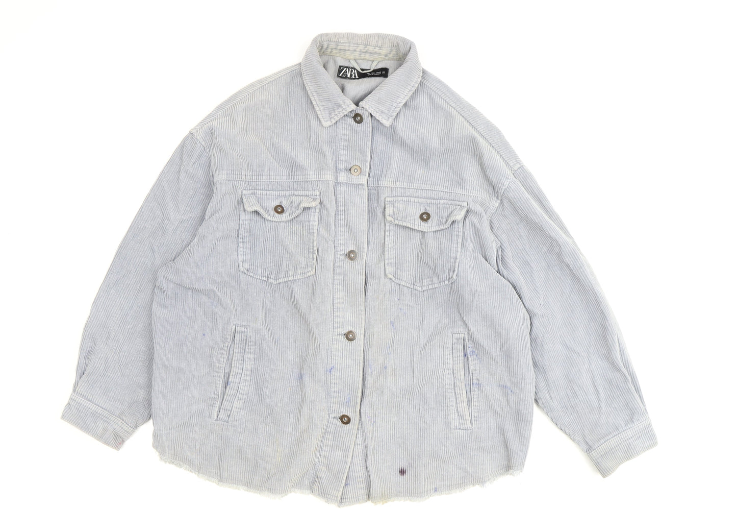 Zara Men's Grey Corduroy Jacket L Casual Button