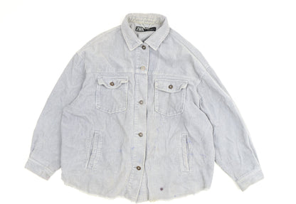 Zara Men's Grey Corduroy Jacket L Casual Button