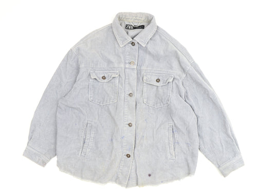 Zara Men's Grey Corduroy Jacket L Casual Button