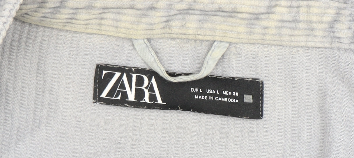 Zara Men's Grey Corduroy Jacket L Casual Button