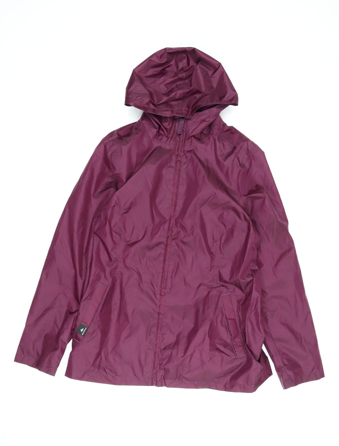 Decathlon Women's Purple Rain Coat Jacket, Size 16, Hooded