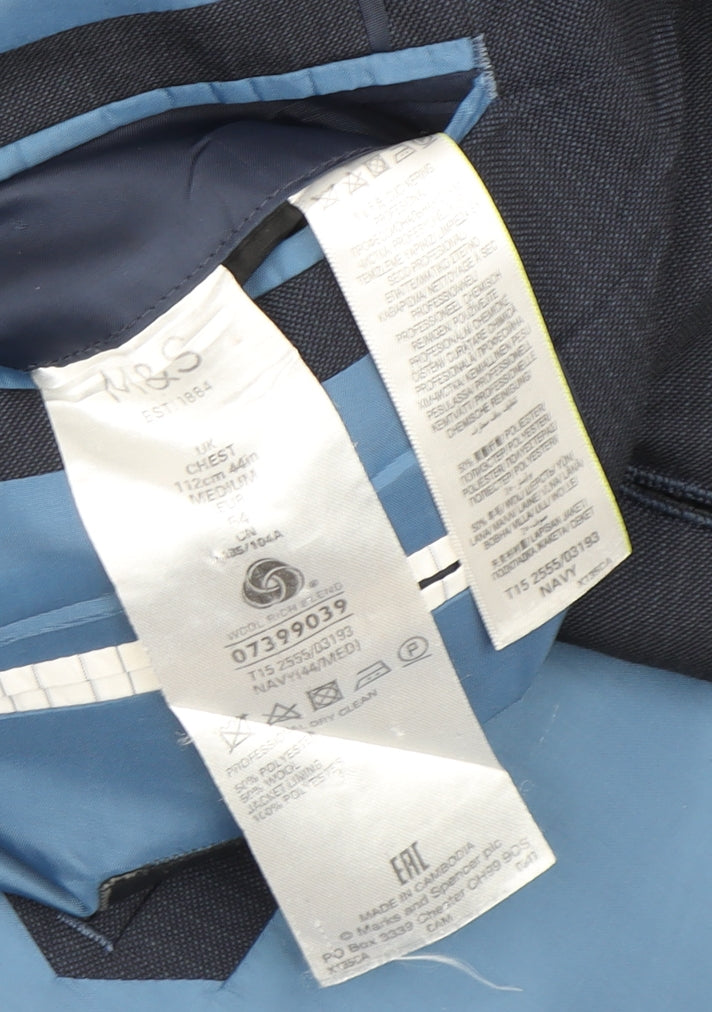 Mens UK Size 44 Marks and Spencer Regular Blue Suit Jacket