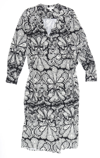 Marks and Spencer Women's Black Paisley Wrap Dress
