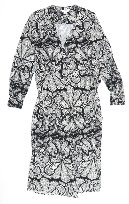 Marks and Spencer Women's Black Paisley Wrap Dress