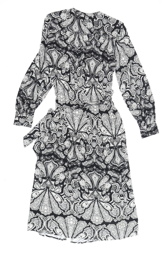 Marks and Spencer Women's Black Paisley Wrap Dress
