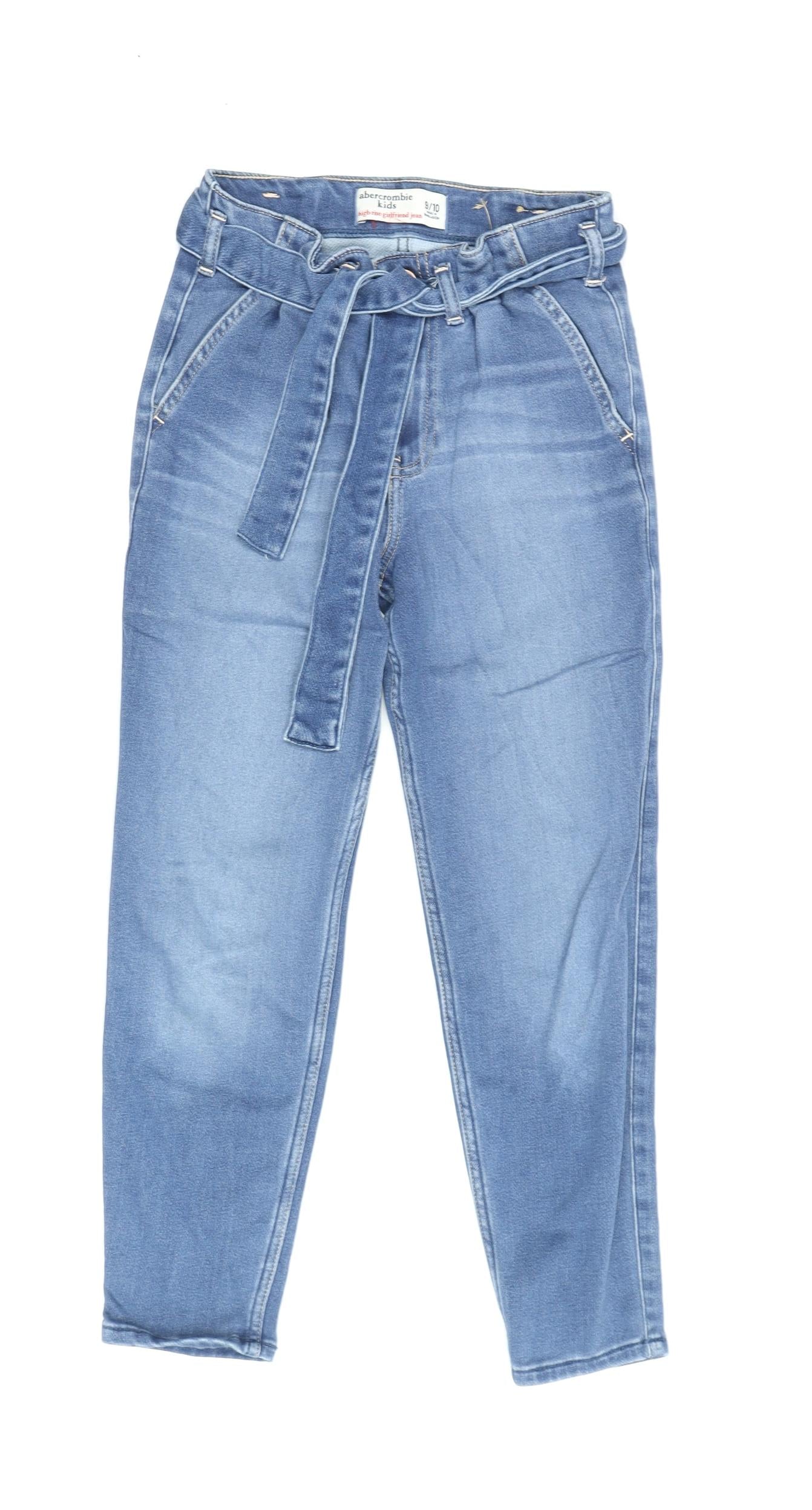 Abercrombie Girls Blue Girlfriend Jeans, Size 9-10, Belted
