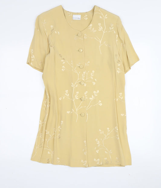Alexon Women's Yellow Floral Shift Dress Size 8