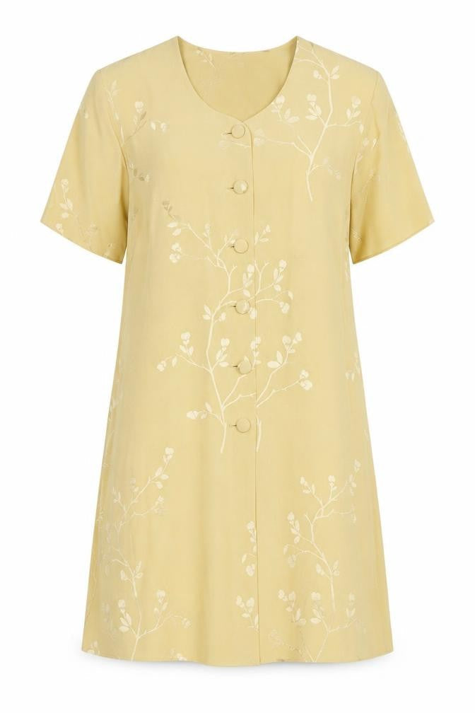 Alexon Women's Yellow Floral Shift Dress Size 8
