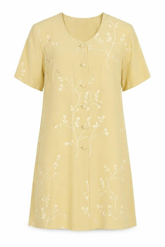 Alexon Women's Yellow Floral Shift Dress Size 8