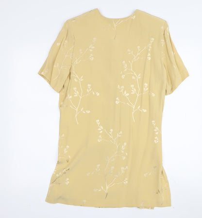Alexon Women's Yellow Floral Shift Dress Size 8