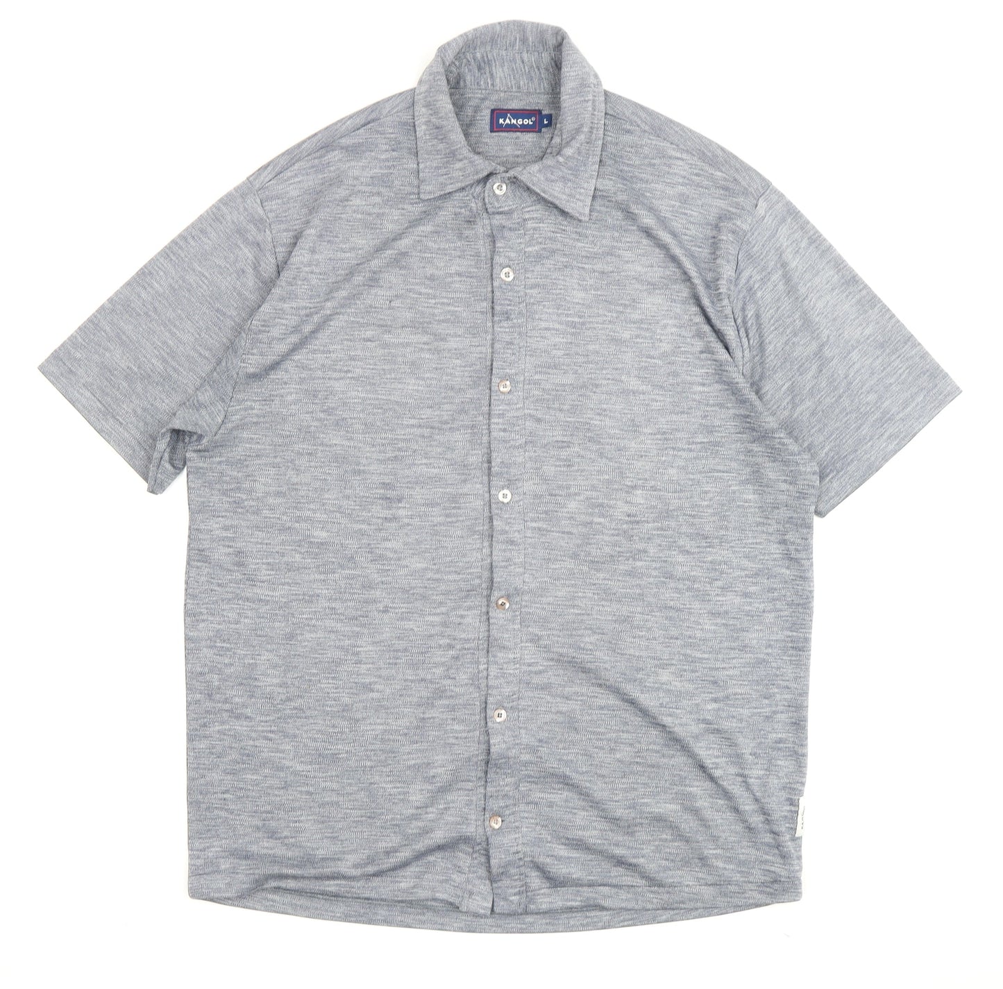 Kangol Men's Grey Short Sleeve Button-Up Shirt