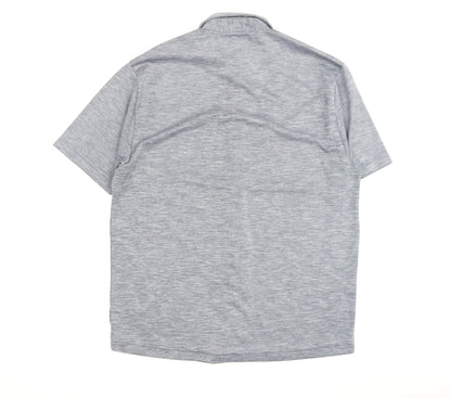 Kangol Men's Grey Short Sleeve Button-Up Shirt