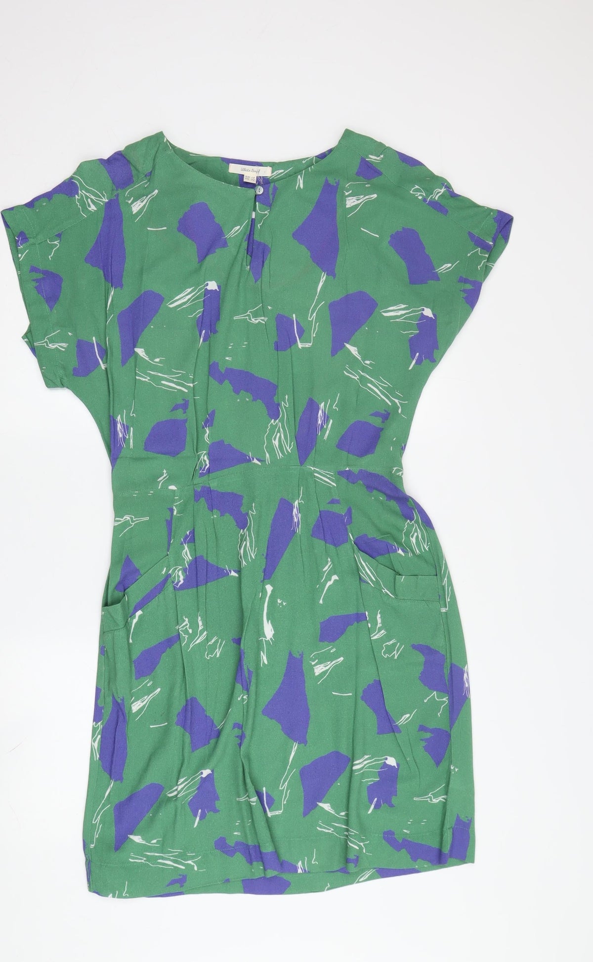 White Stuff Women's Green Short Sleeve Shift Dress