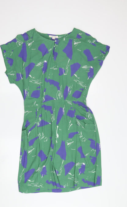 White Stuff Women's Green Short Sleeve Shift Dress