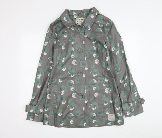 Mantaray Women's Green Floral Rain Coat Jacket Size 8