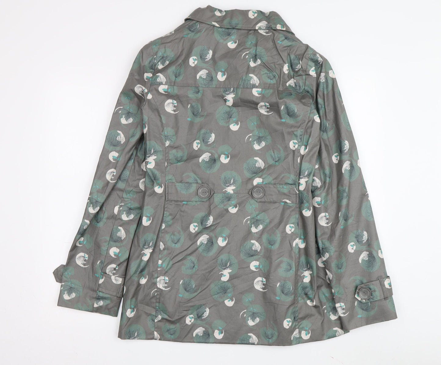 Mantaray Women's Green Floral Rain Coat Jacket Size 8