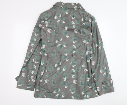 Mantaray Women's Green Floral Rain Coat Jacket Size 8